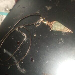 Handmade Green Aventurine Pendulum Crystal Necklace